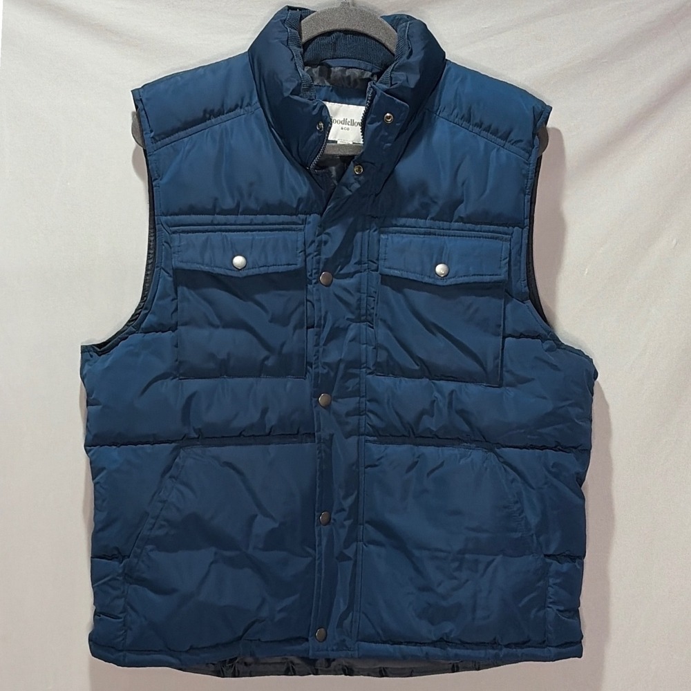 Goodfellow & Co Mens Navy Blue Quilted Puffer Vest Size Large RN17730